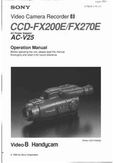 Sony CCD FX 200 E manual. Camera Instructions.